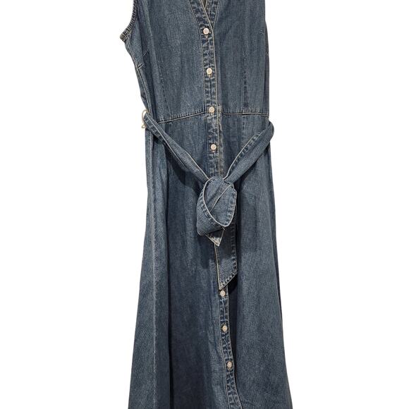 Veronica Beard button front denim shirt midi dress size 4 - Picture 3 of 6